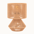 Forma 30 cm tafellamp met cilindervormige papierkoordkap en geometrische naturel voet
